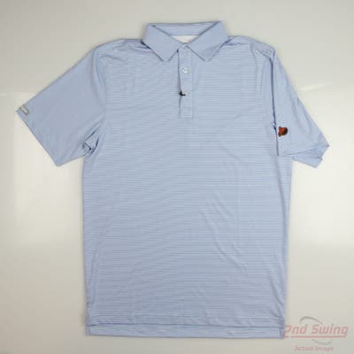New Mens Straight Down Polo Small S Blue/White MSRP $44