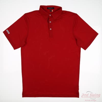 New Mens Straight Down Polo Small S Red MSRP $44
