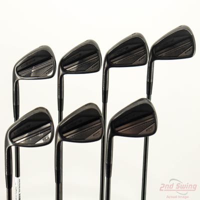 Cobra 2025 King Tour Black Iron Set 4-PW FST KBS $-Taper Black PVD Steel X-Stiff Left Handed STD