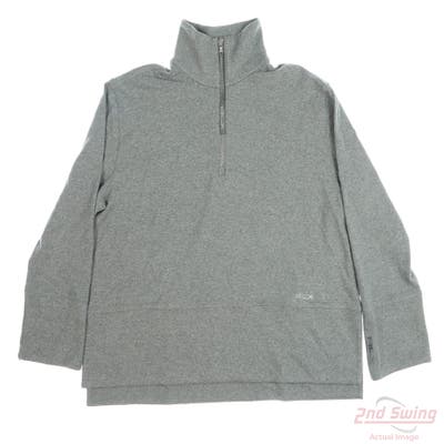 New Womens Ralph Lauren RLX 1/4 Zip Sweater Medium M Gray MSRP $120