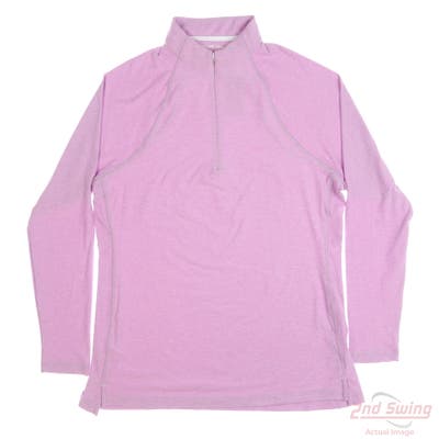 New Womens Peter Millar 1/4 Zip Pullover Large L Purple MSRP $100