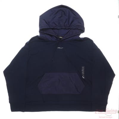 New Ralph Lauren RLX Womens Golf Hoodie Hoodie X-Large XL Blue Color Block MSRP $130