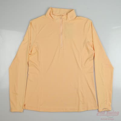 New Mens Peter Millar 1/4 Zip Pullover Small S Orange MSRP $100