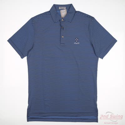 New W/ Logo Mens Peter Millar Polo X-Large XL Blue MSRP $0