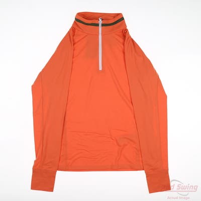 New Womens Ralph Lauren RLX 1/4 Zip Pullover X-Small XS Orange MSRP $100