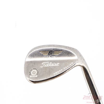 Titleist Vokey Spin Milled SM4 Chrome Wedge Lob LW 58° 9 Deg Bounce FST KBS Tour C-Taper Steel Wedge Flex Right Handed 35.25in