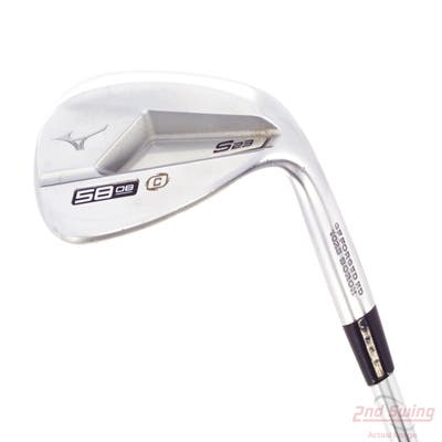 Mizuno S23 Satin Chrome Wedge Lob LW 58° 8 Deg Bounce C Grind FST KBS Hi-Rev 2.0 115 Steel Wedge Flex Right Handed 35.5in