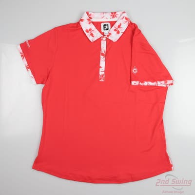 New W/ Logo Womens Footjoy Polo Large L Pink MSRP $120