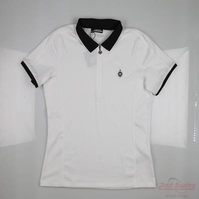 New W/ Logo Womens J. Lindeberg Polo X-Large XL Black/White MSRP $120