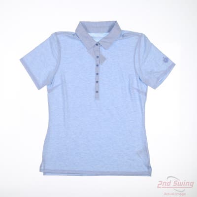 New W/ Logo Womens Travis Mathew Polo Medium M Blue MSRP $120