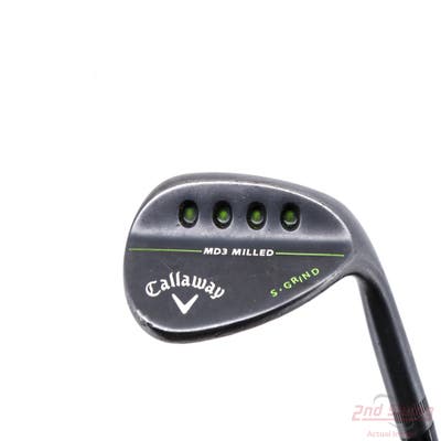 Callaway MD3 Milled Black S-Grind Wedge Sand SW 56° 10 Deg Bounce S Grind True Temper Dynamic Gold Steel Wedge Flex Right Handed 35.25in