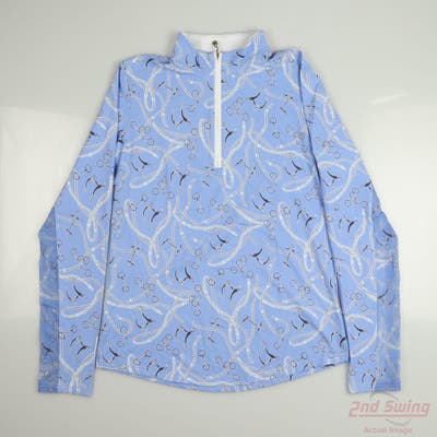 New W/ Logo Womens San Soleil 1/4 Zip Pullover X-Large XL Blue MSRP $130