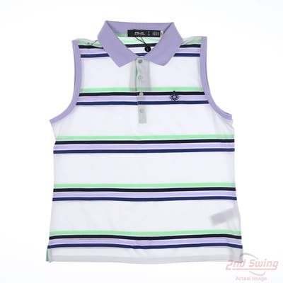New W/ Logo Womens Ralph Lauren RLX Sleeveless Polo Medium M Multi MSRP $150