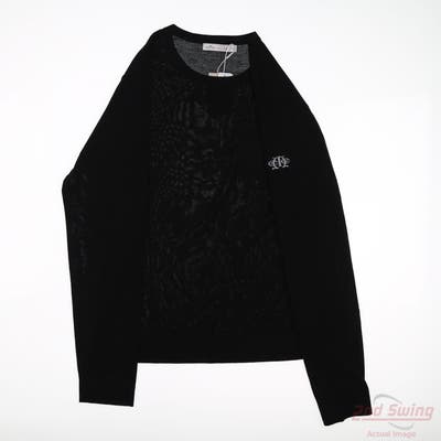 New W/ Logo Womens Peter Millar Long Sleeve Large L Black MSRP $100