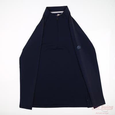 New W/ Logo Womens Peter Millar 1/4 Zip Pullover Large L Blue MSRP $0