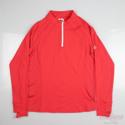 New W/ Logo Womens Footjoy 1/4 Zip Pullover Small S Pink MSRP $140
