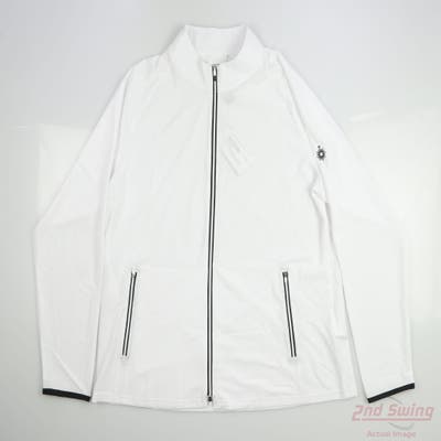 New W/ Logo Womens Footjoy Full Zip Mock Neck X-Large XL White MSRP $175