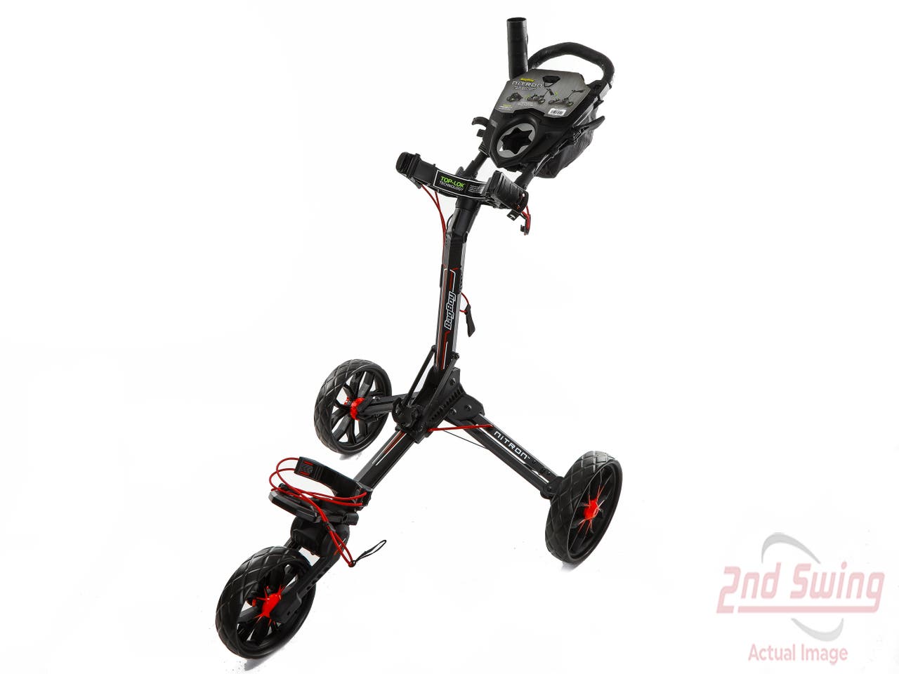 New Bag Boy Nitron Auto-Open Push and Pull Cart Matte Black/Red