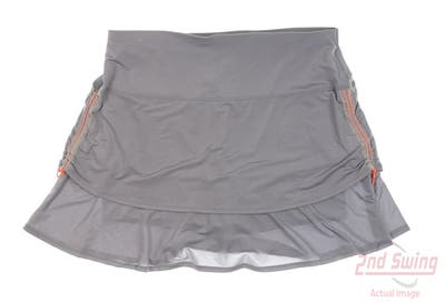 New Womens Lucky In Love Golf Skort Large L Gray MSRP $72