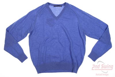 New Mens BUGATCHI Golf Sweater XX-Large XXL Riviera Blue MSRP $129