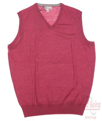 New Mens Peter Millar Golf Sweater Vest Medium M Pink MSRP $145