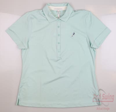 New W/ Logo Womens Fairway & Greene Morgan Tech Jersey Polo Large L Frosted MSRP $95