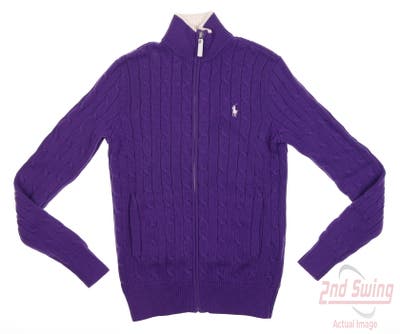 New Womens Ralph Lauren Golf Full Zip Sweatshirt X-Large XL Purple MSRP $175