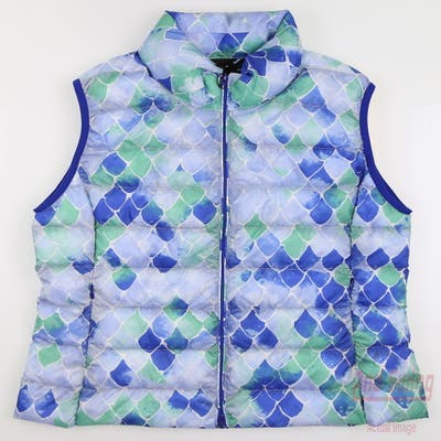 New Womens IBKUL Vest X-Small XS Blue MSRP $135