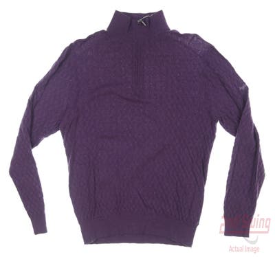 New W/ Logo Mens Bobby Jones Golf 1/4 Zip Sweater Small S Purple MSRP $175