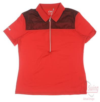 New Womens Nivo Sport Golf Polo Large L Red MSRP $70