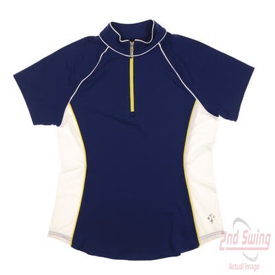 New Womens Jo Fit Polo Small S Multi Navy MSRP $95