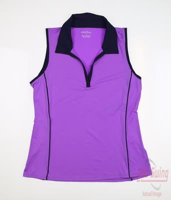 New Womens Kinona Sleeveless Polo Small S Purple MSRP $98