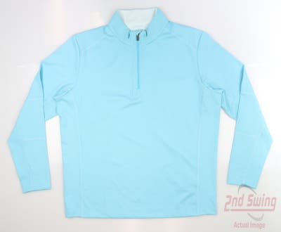 New Mens Bobby Jones Golf 1/4 Zip Pullover Large L Blue MSRP $145