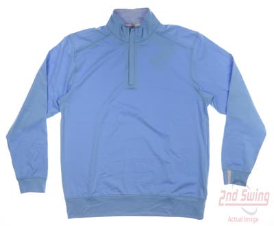 New Mens Bobby Jones Golf 1/4 Zip Pullover Large L Blue MSRP $145