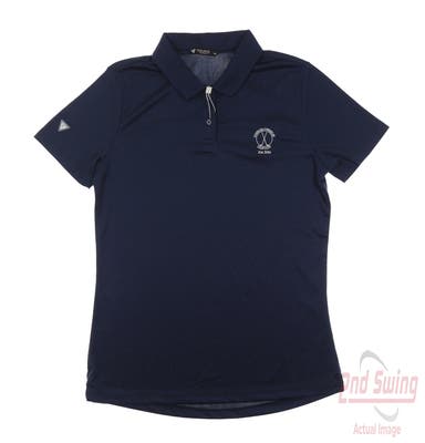 New W/ Logo Womens Level Wear Polo Small S Navy Blue MSRP $50