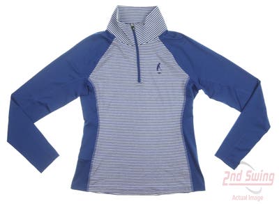 New W/ Logo Womens Cutter & Buck Golf 1/4 Zip Pullover X-Small XS Blue MSRP $90