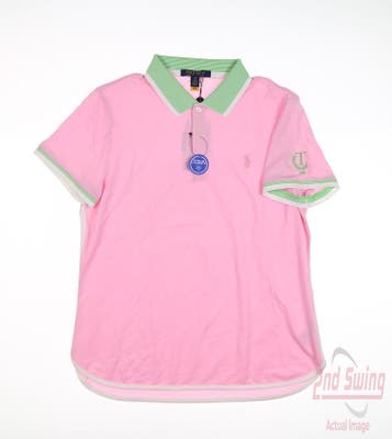 New W/ Logo Womens Ralph Lauren Golf Polo Large L Pink MSRP $110
