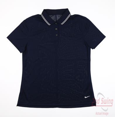 New Womens Nike Polo Small S Navy Blue MSRP $55