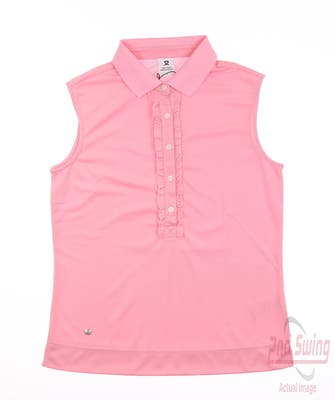 New Womens Daily Sports Sleeveless Polo X-Small XS Pink MSRP $90