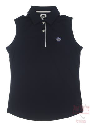 New W/ Logo Womens Footjoy Golf Sleeveless Polo X-Small XS Navy Blue MSRP $69