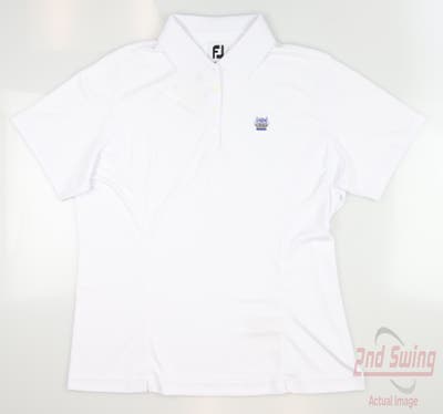 New W/ Logo Womens Footjoy Golf Polo Large L White MSRP $69
