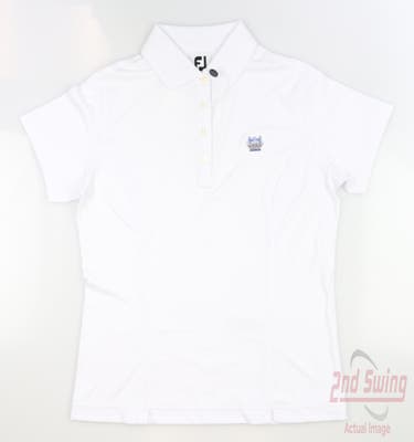 New W/ Logo Womens Footjoy Golf Polo X-Small XS White MSRP $69