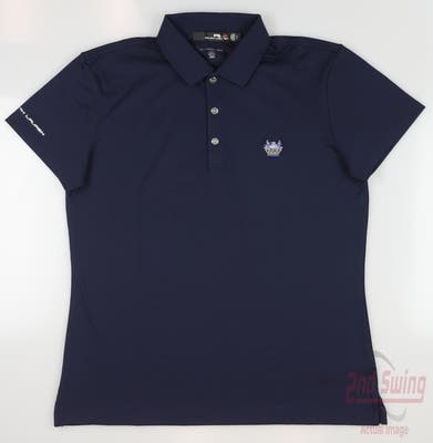 New W/ Logo Womens Ralph Lauren RLX Golf Polo Small S Navy Blue MSRP $90