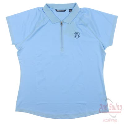 New W/ Logo Womens Cutter & Buck Golf Polo X-Large XL Blue MSRP $70