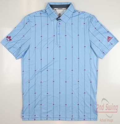 New W/ Logo Mens Adidas Ultimate365 Polo Small S Light Blue MSRP $70