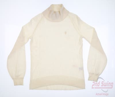 New W/ Logo Womens Peter Millar Sweater X-Small XS Cream MSRP $225