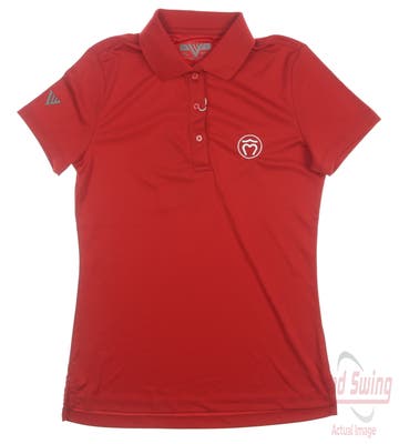 New W/ Logo Womens Level Wear Lotus Polo X-Small XS Flame Red MSRP $50