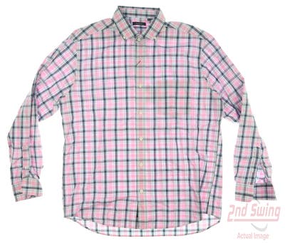 New Mens Turtleson Porter Plaid Button Up X-Large XL Orchid/Sky MSRP $145