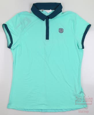 New W/ Logo Womens Under Armour Golf Polo Large L Blue MSRP $65