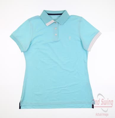 New W/ Logo Womens Peter Millar Polo Small S Blue MSRP $95